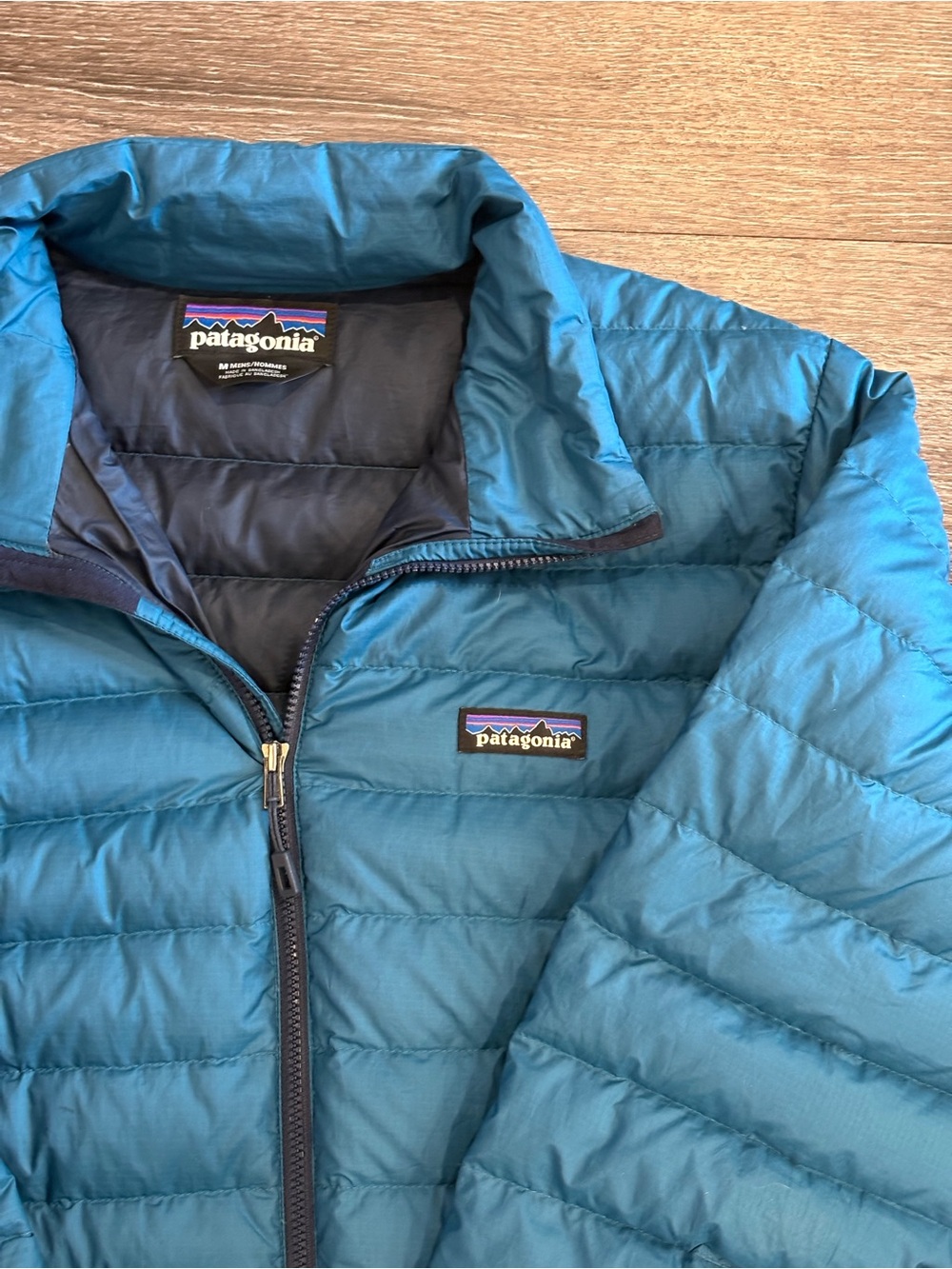 Patagonia Down Sweater Jacket Glacial Blue Full Zip Men’s Size Medium